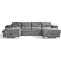 Alaya Large U Shape Sofa Bed - Grey