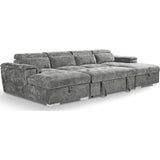 Alaya Large U Shape Sofa Bed - Grey