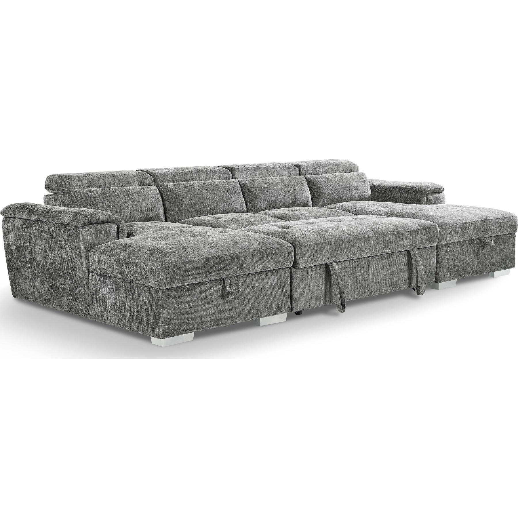 Alaya Large U Shape Sofa Bed - Grey