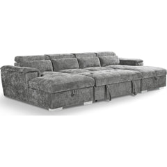 Alaya Large U Shape Sofa Bed - Grey