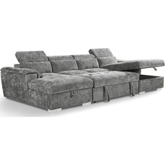 Alaya Large U Shape Sofa Bed - Grey