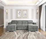Alaya Large U Shape Sofa Bed - Grey