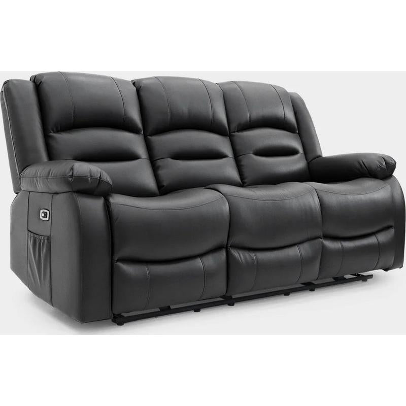 Alva Electric Recliner Sofa Black 3 Seater