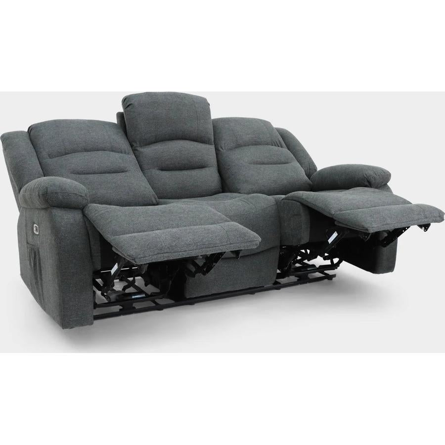 Alva Electric Recliner Sofa Graphite 3 Seater