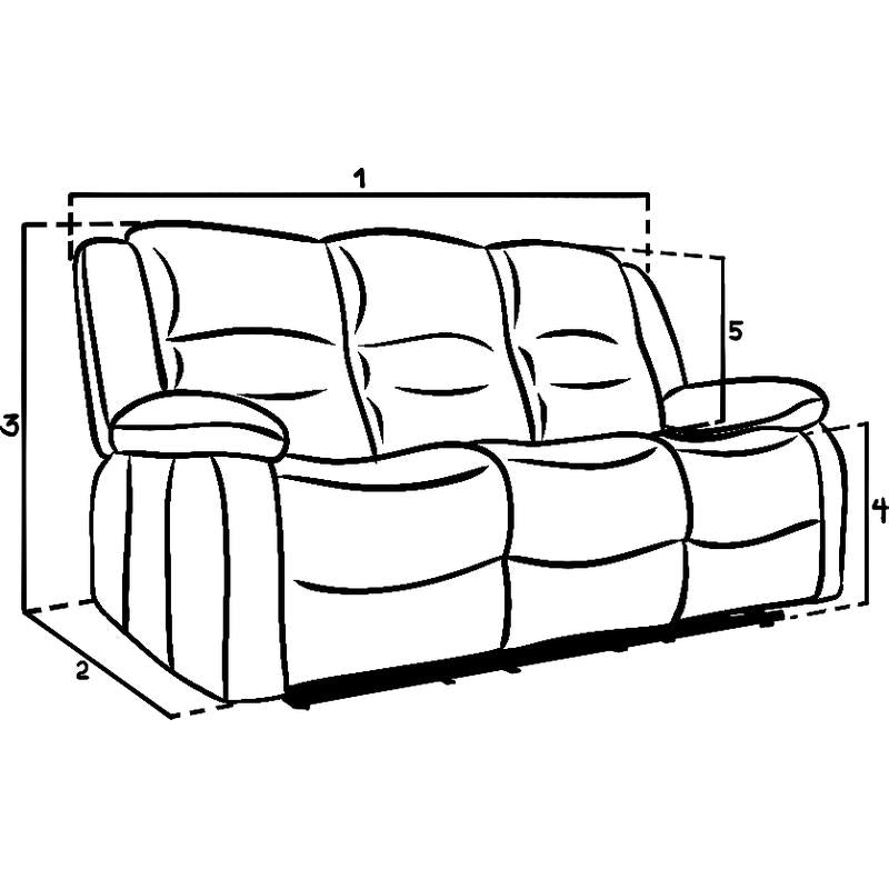 Alva Electric Recliner Sofa Grey 3 Seater