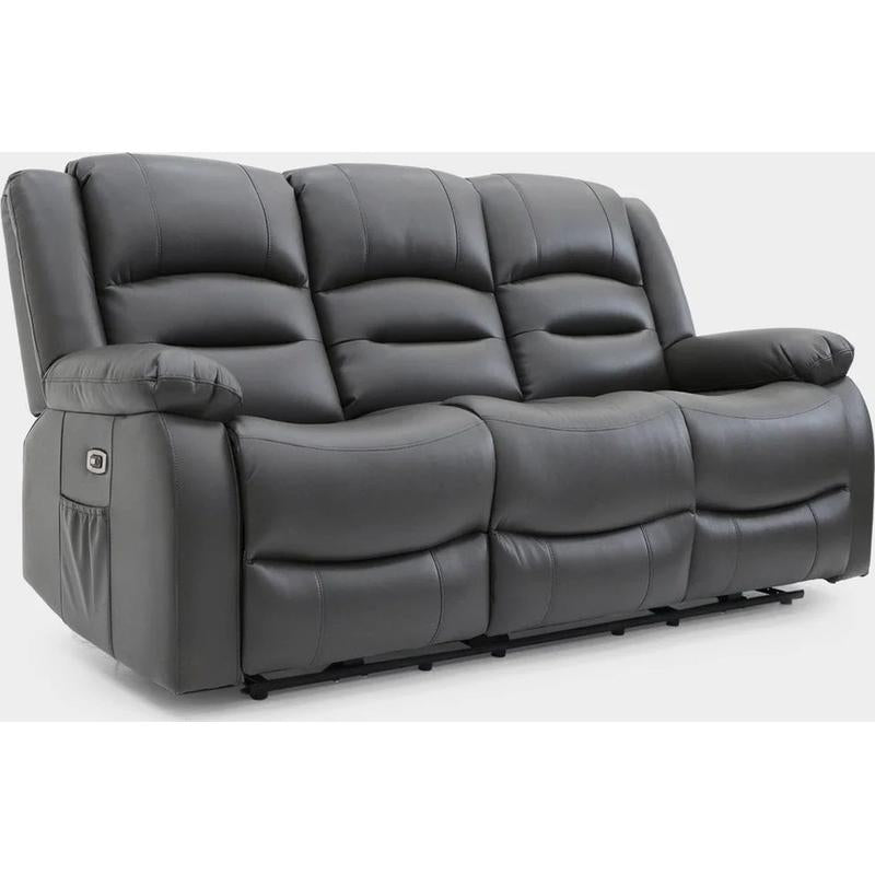 Alva Electric Recliner Sofa Grey 3 Seater
