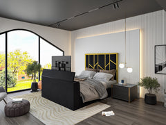 Anji Luxe Metal TV Bed Frame