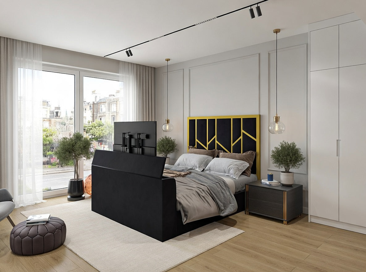 Sherlock Luxe Upholstered Television Bed Frame
