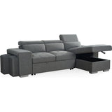 Artemis Universal Fabric Corner Sofabed In Grey