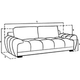 Azzuro Sofa Mocha 3 Seater