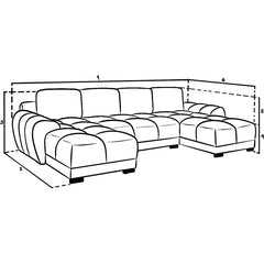 Azzuro Sofa Grey U Shape Corner