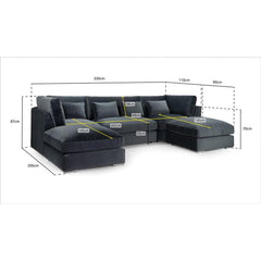 Belgravia Slate U Shape Corner Sofa