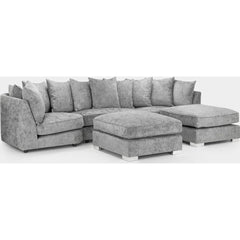 Bishop Scatterback Sofa Platinum U Shape Corner