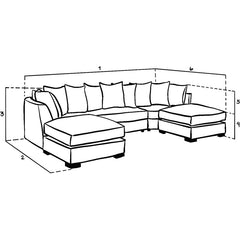 Bishop Scatterback Sofa Platinum U Shape Corner