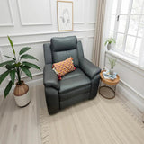 Boston Genuine Leather Electric Recliner Armchair Sofa In Black