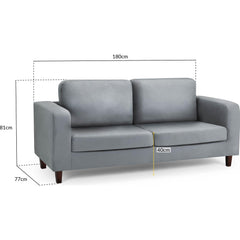 Box Sofa Fabric 3 Seater