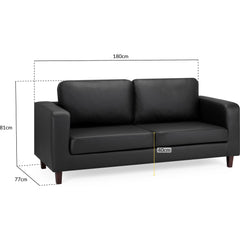 Box Sofa Fabric 3 Seater