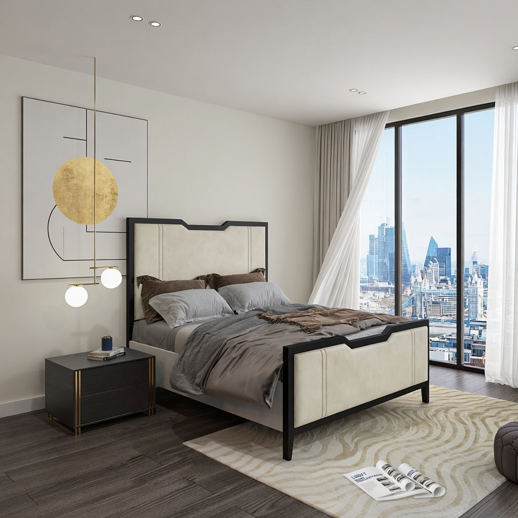 Milano Designer Metal Frame Upholstered Bed Frame