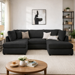 Carnaby Sofa Black U Shape Corner