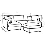 Carnaby Sofa Plush Grey U Shape Corner
