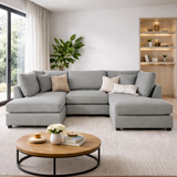 Carnaby Sofa Plush Grey U Shape Corner