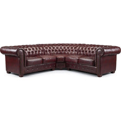 Chesterfield Oxblood Large Corner Sofa - Red