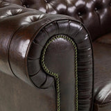 Chesterfield Sofa Antique 3 Seater Brown
