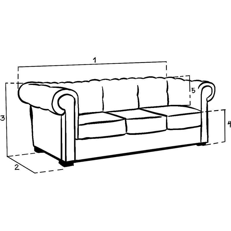 Chesterfield Sofa Antique 3 Seater Brown