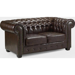 Chesterfield Sofa Antique Brown 2 Seater