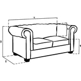 Chesterfield Sofa Oxblood Red 2 Seater