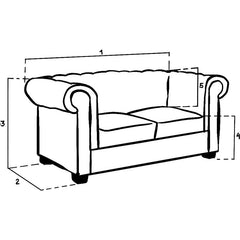 Chesterfield Sofa Antique Brown 2 Seater