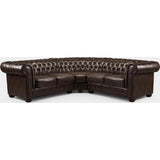 Chesterfield Sofa Antique Brown Large Corner