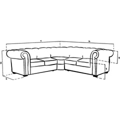 Chesterfield Sofa Antique Brown Large Corner