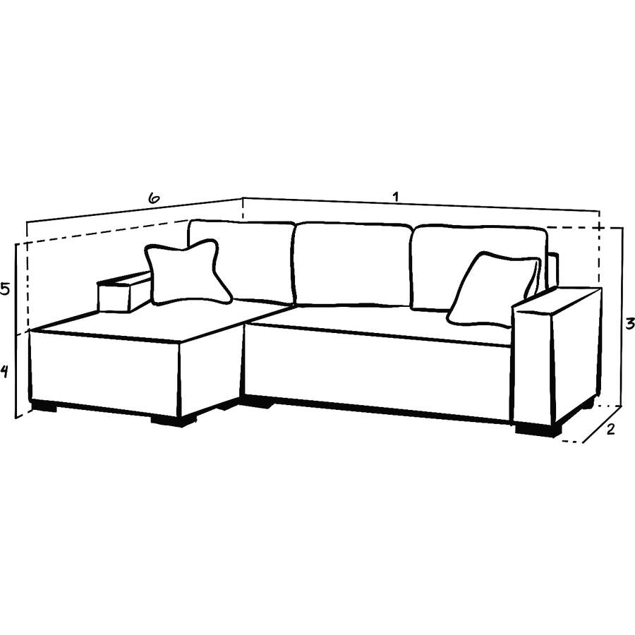 Cimiano Sofa Bed Black/Grey Left Hand Facing Corner