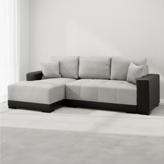 Cimiano Sofa Bed Black/Grey Left Hand Facing Corner
