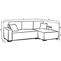 Cimiano Sofa Bed Black/Grey Right Hand Facing Corner