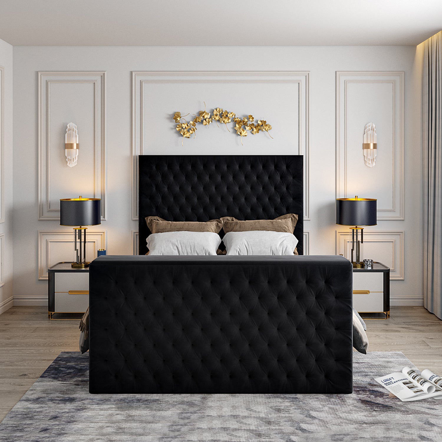 Capella Upholstered Soft Velvet TV Bed Frame