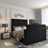 Capella Upholstered Soft Velvet TV Bed Frame