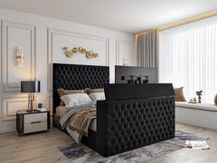 Claridges Upholstered Soft Velvet Tv Bed Frame