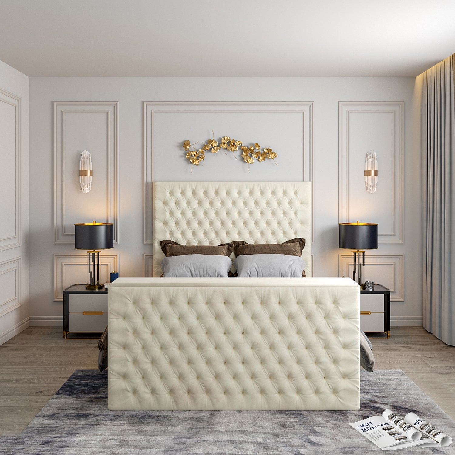 Capella Upholstered Soft Velvet TV Bed Frame