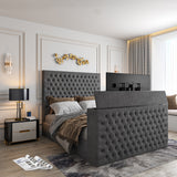 Capella Upholstered Soft Velvet TV Bed Frame