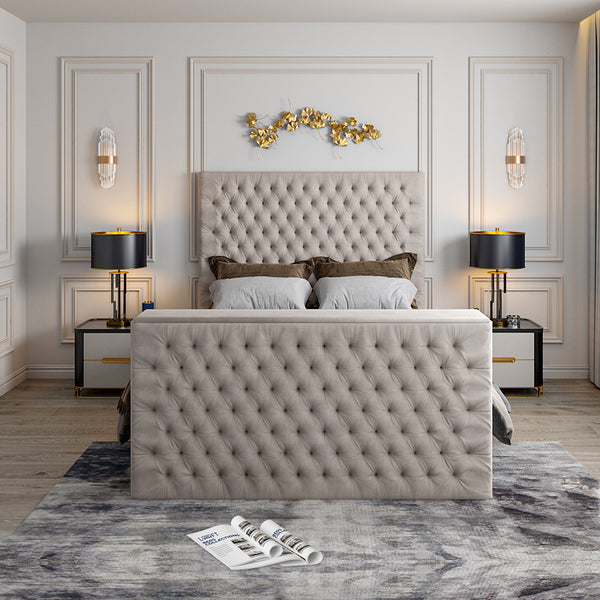 Capella Upholstered Soft Velvet TV Bed Frame