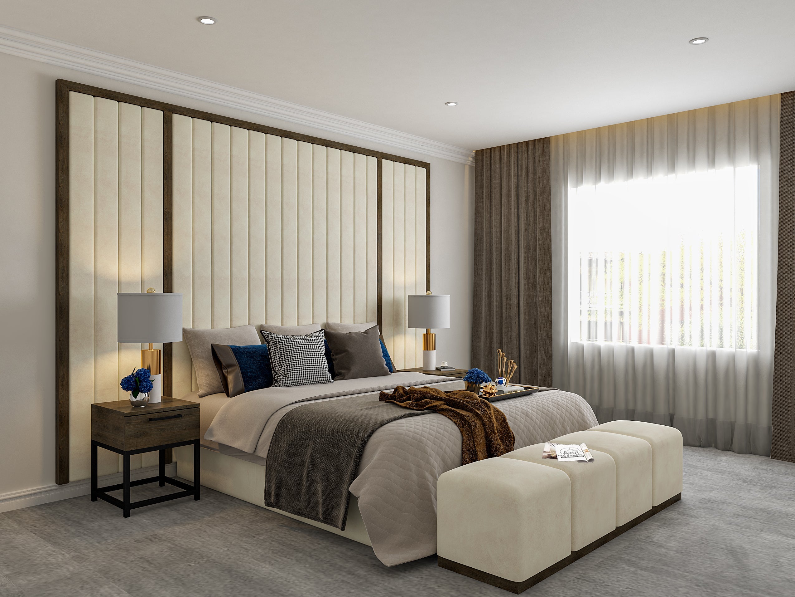 Coco Tropez Line Wallboard Bed