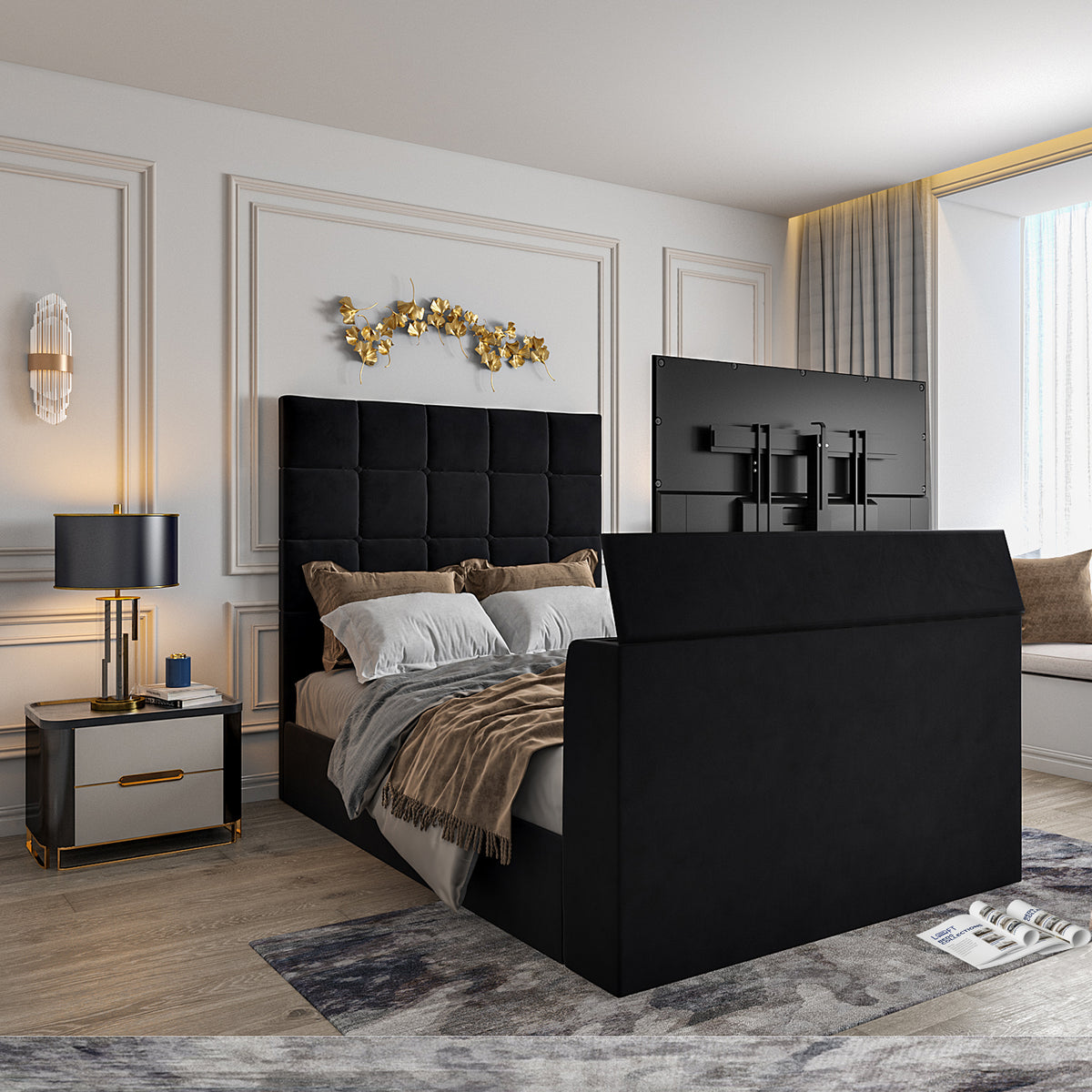 Luther Upholstered TV Bed Frame