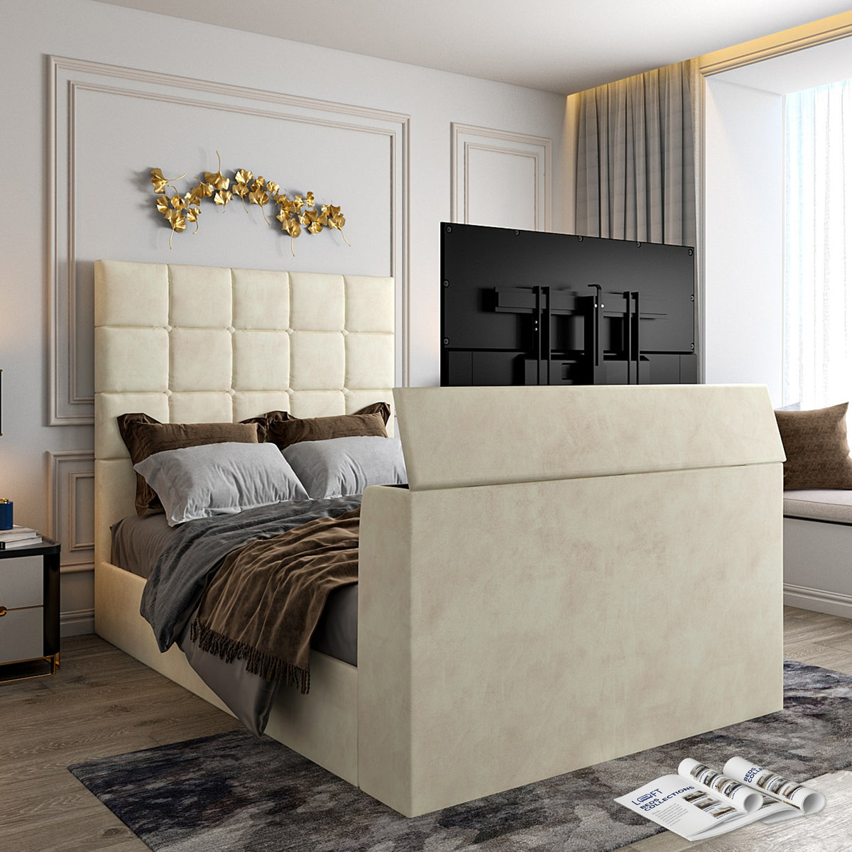 Luther Upholstered TV Bed Frame