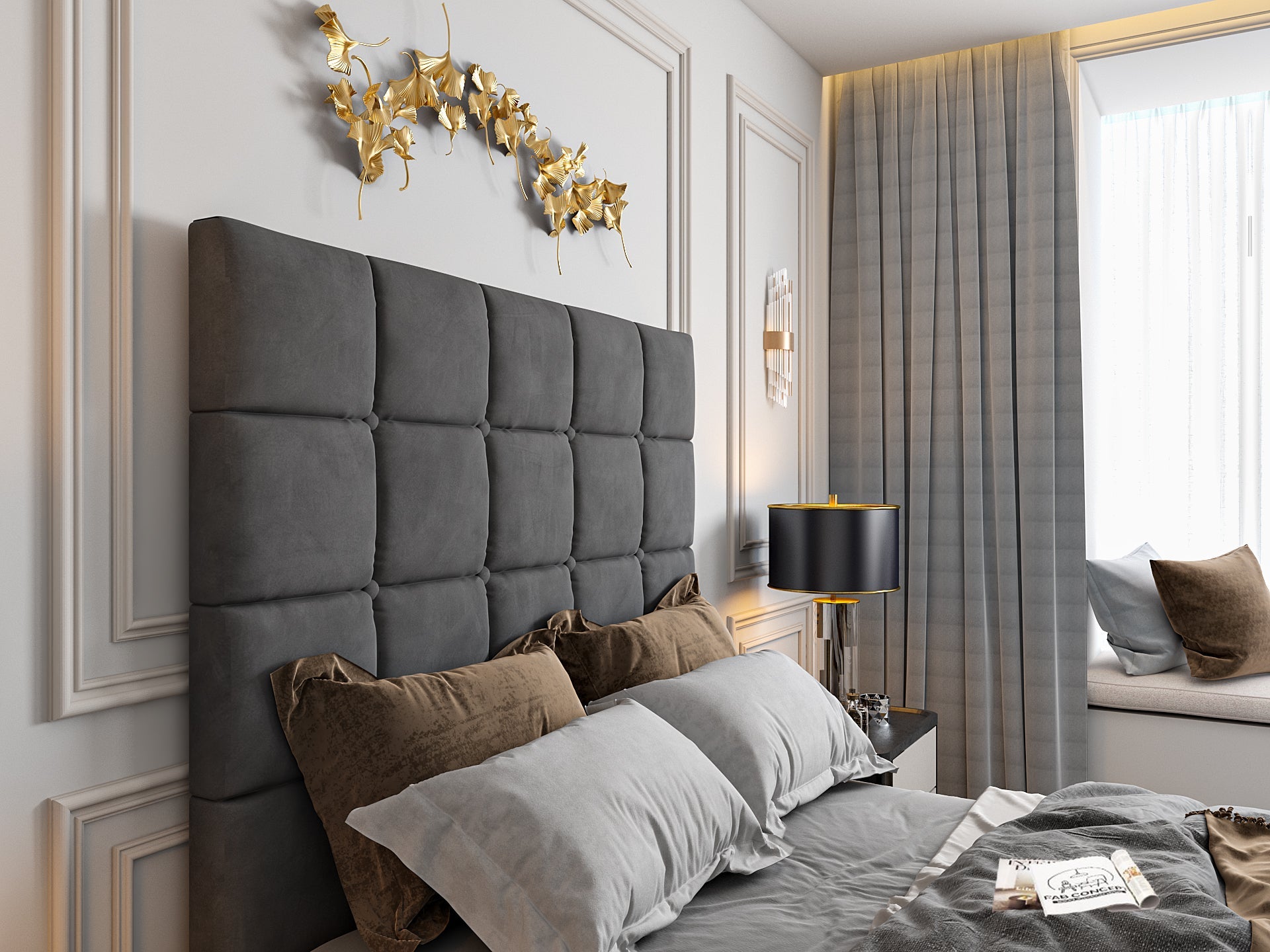 Cubica Upholstered TV Bed Frame