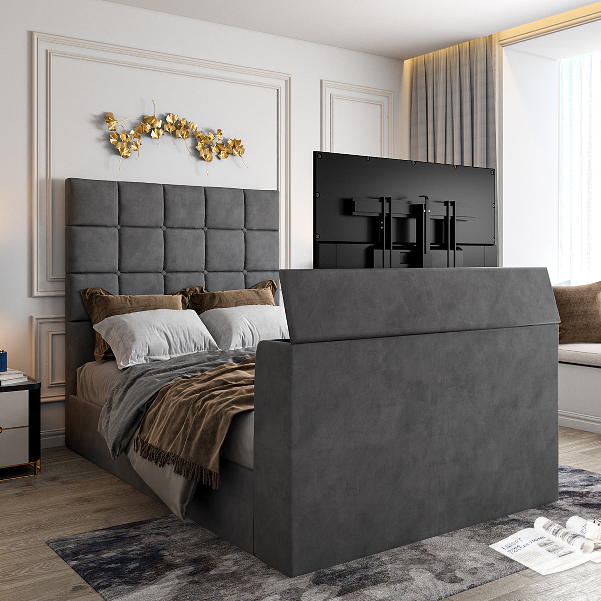 Luther Upholstered TV Bed Frame