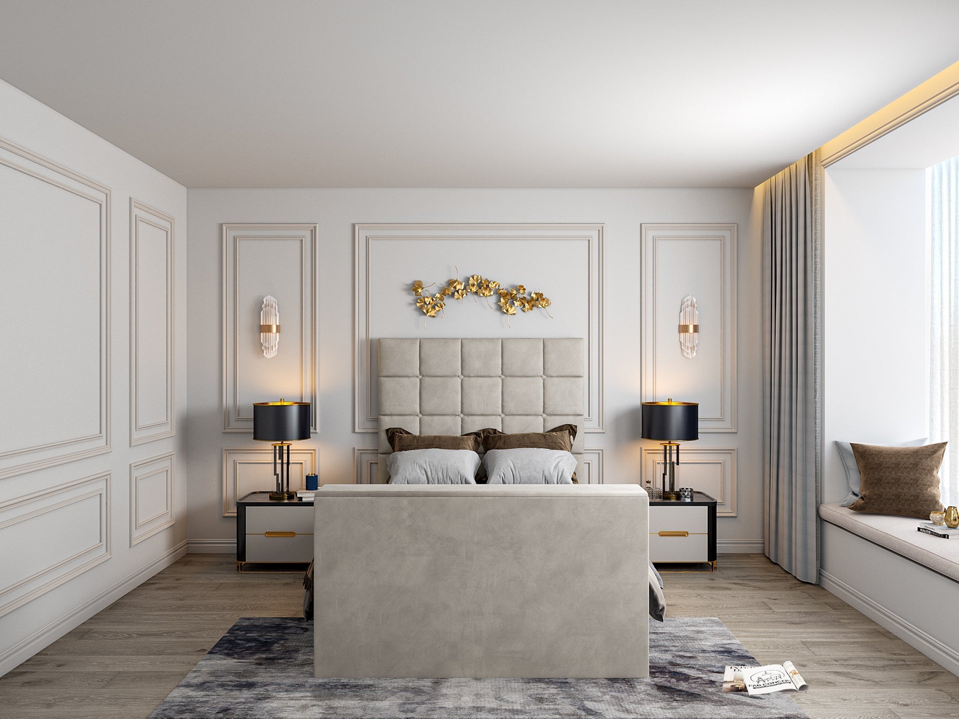 Cubica Upholstered TV Bed Frame