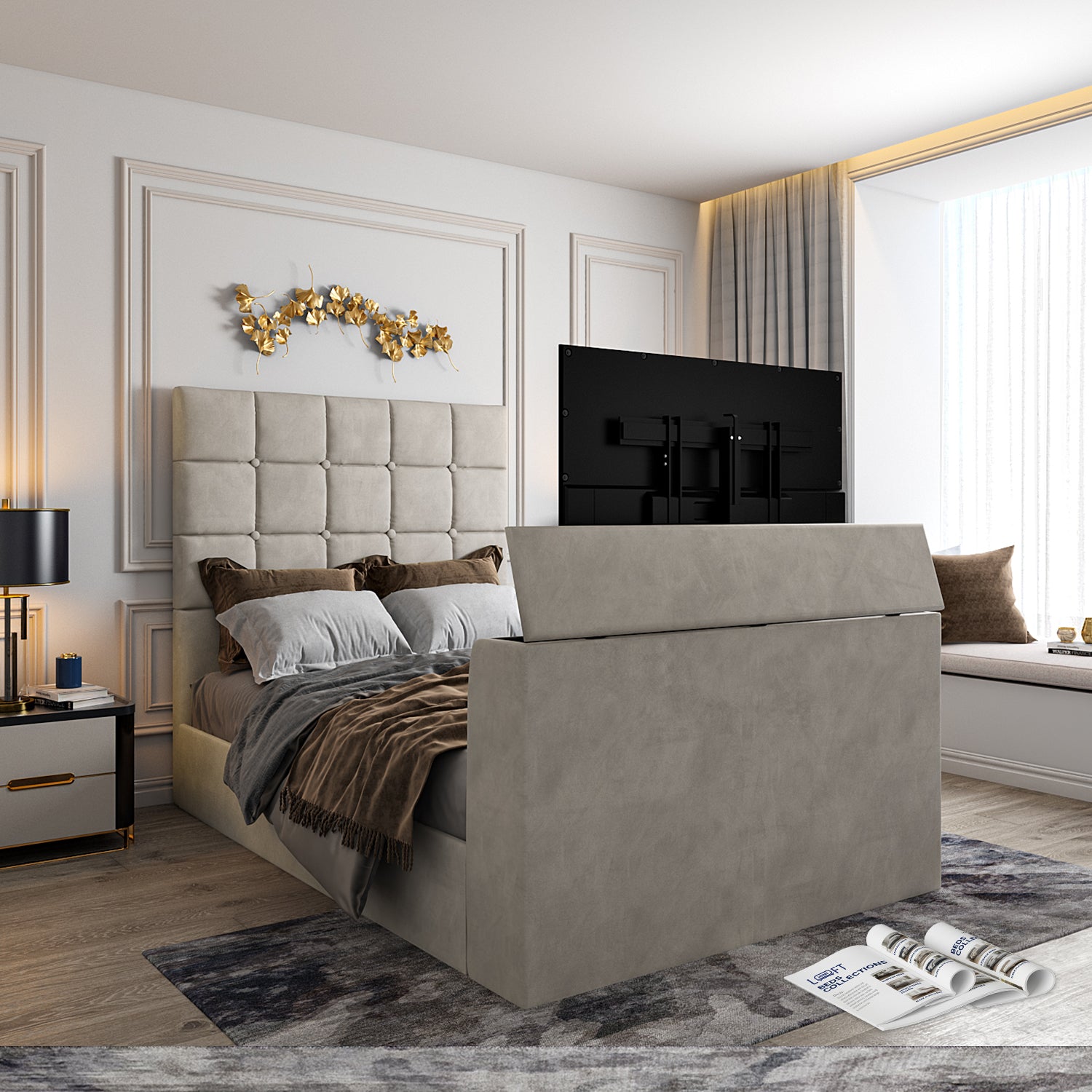 Luther Upholstered TV Bed Frame