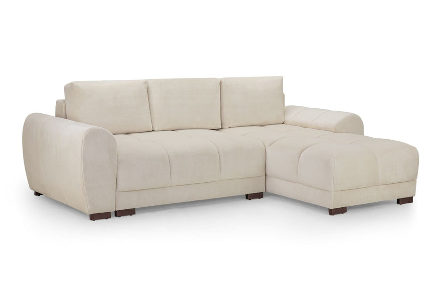 Amersham Cream Velvet Universal Corner Sofa Bed – view 2